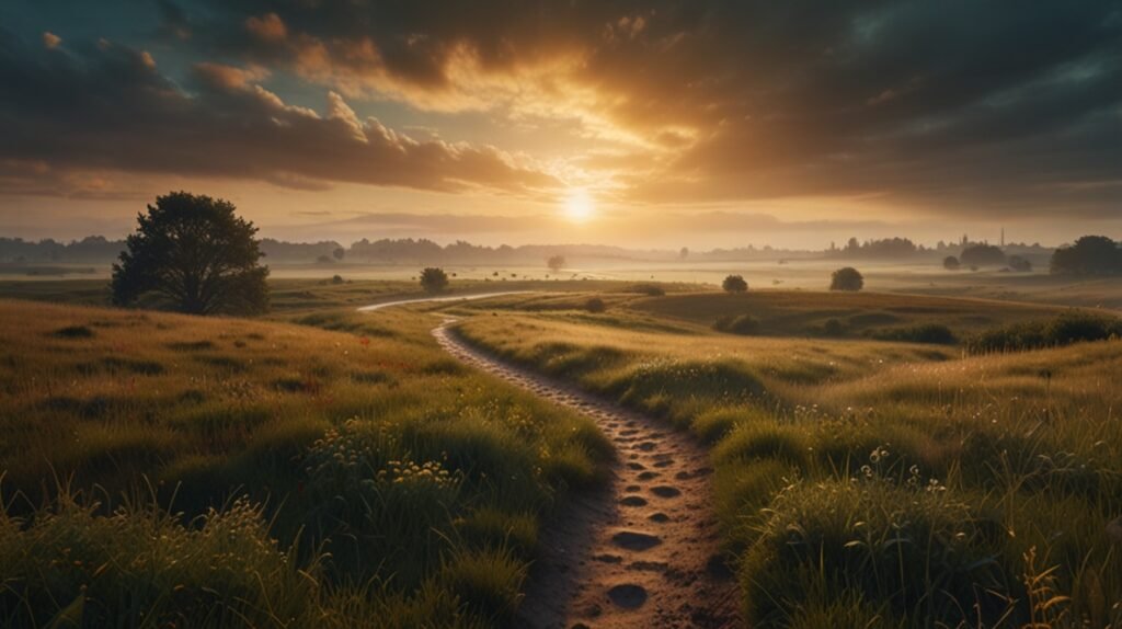 Spiral path in nature symbolizing the continuous journey of spiritual awakening