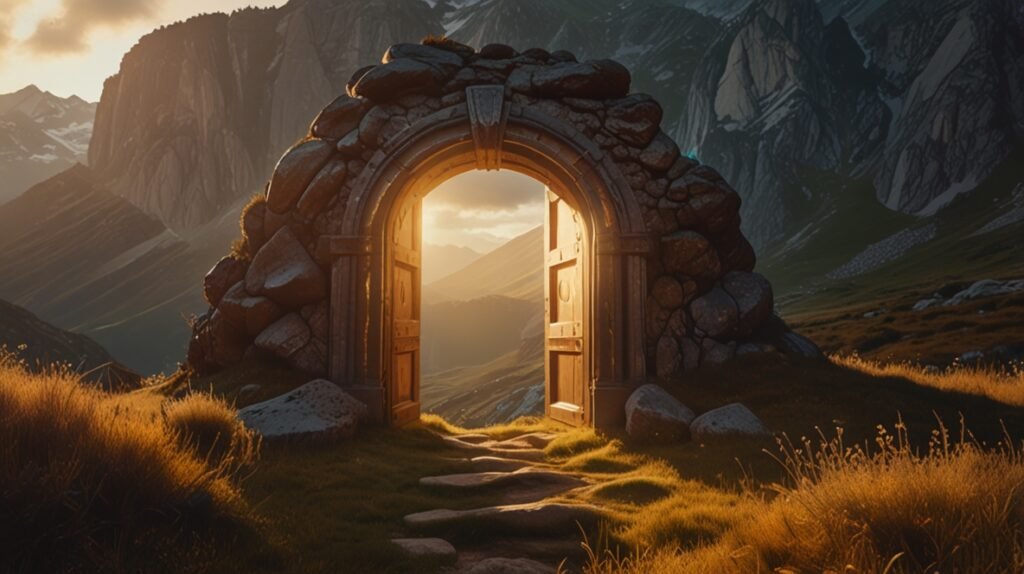 spiritual doorway mountain light